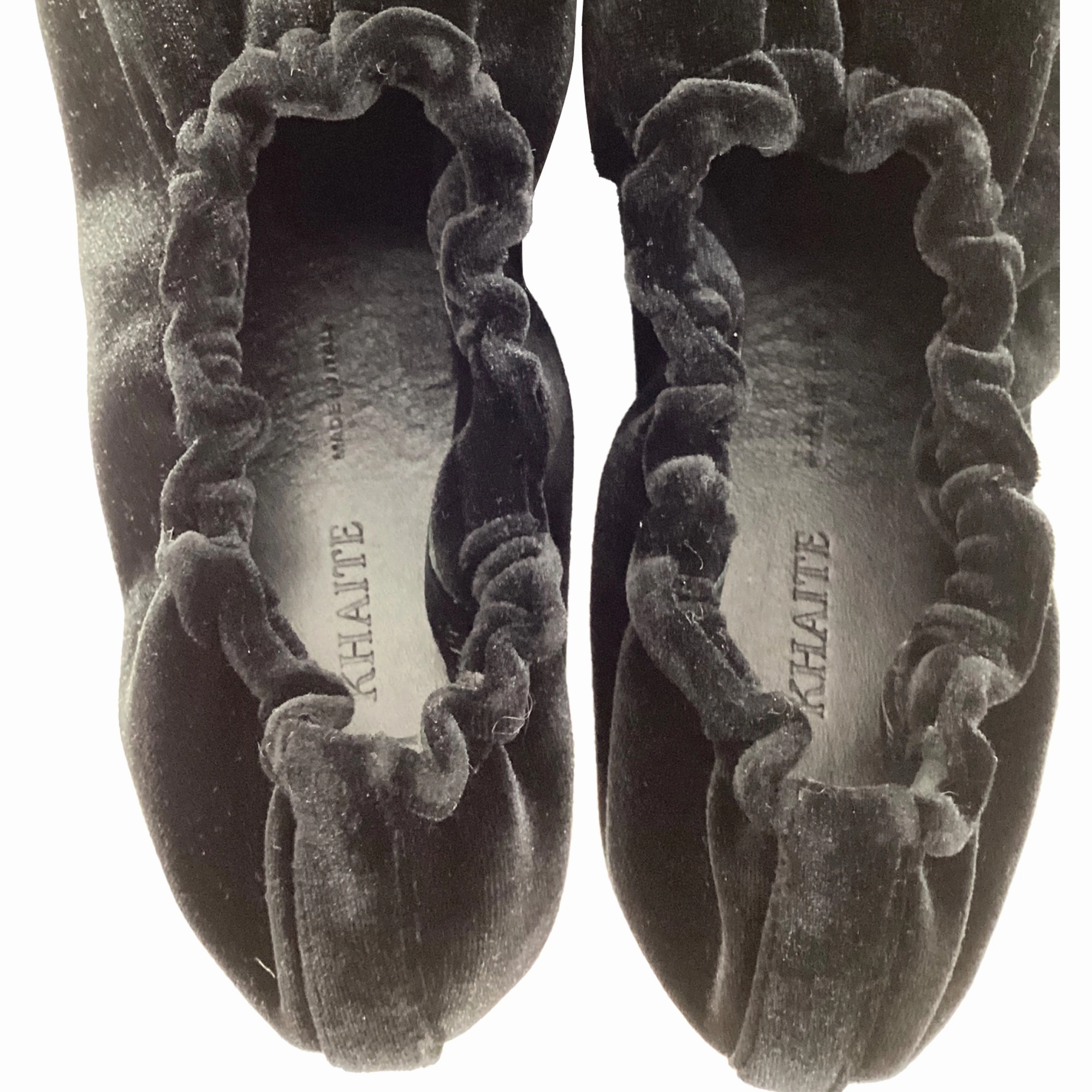 Khaite Logan Ballet Flats in Black Velvet