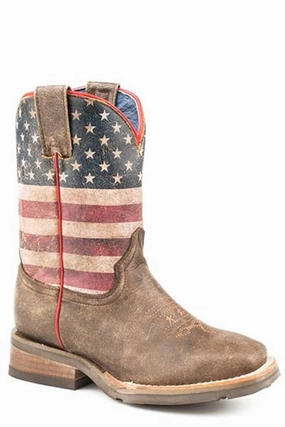 Kid's Flag Boot In Brown/multi Boys Shoes cheap deals