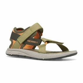 Kid's Kahuna Web Sandal In Olive/orange Discount Boys Footwear online
