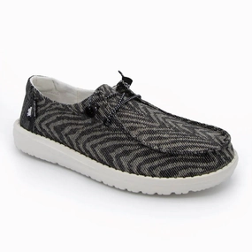 Kid's Wendy Shoes In Woven Zebra Black Stripe Girls Casual Shoes promo price