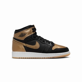 Kids Air Jordan 1 Retro High OG 'Black Metallic Gold' Kids Footwear cheap online