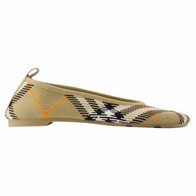 Knit Baby 05 Ballerinas - Burberry - Nylon - Beige Cheap Ballerina Flats Womens