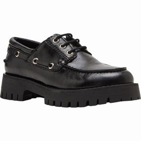 Lavine Womens Leather Lace-Up Loafers Trendy Flats for Women