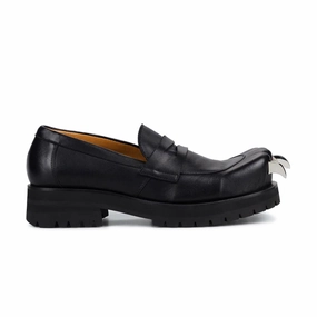 Leather Moccasin Moggies 'Black' Mens Shoes clearance