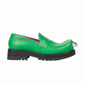 Leather Moccasin Moggies 'Green' Mens Casual Footwear sale