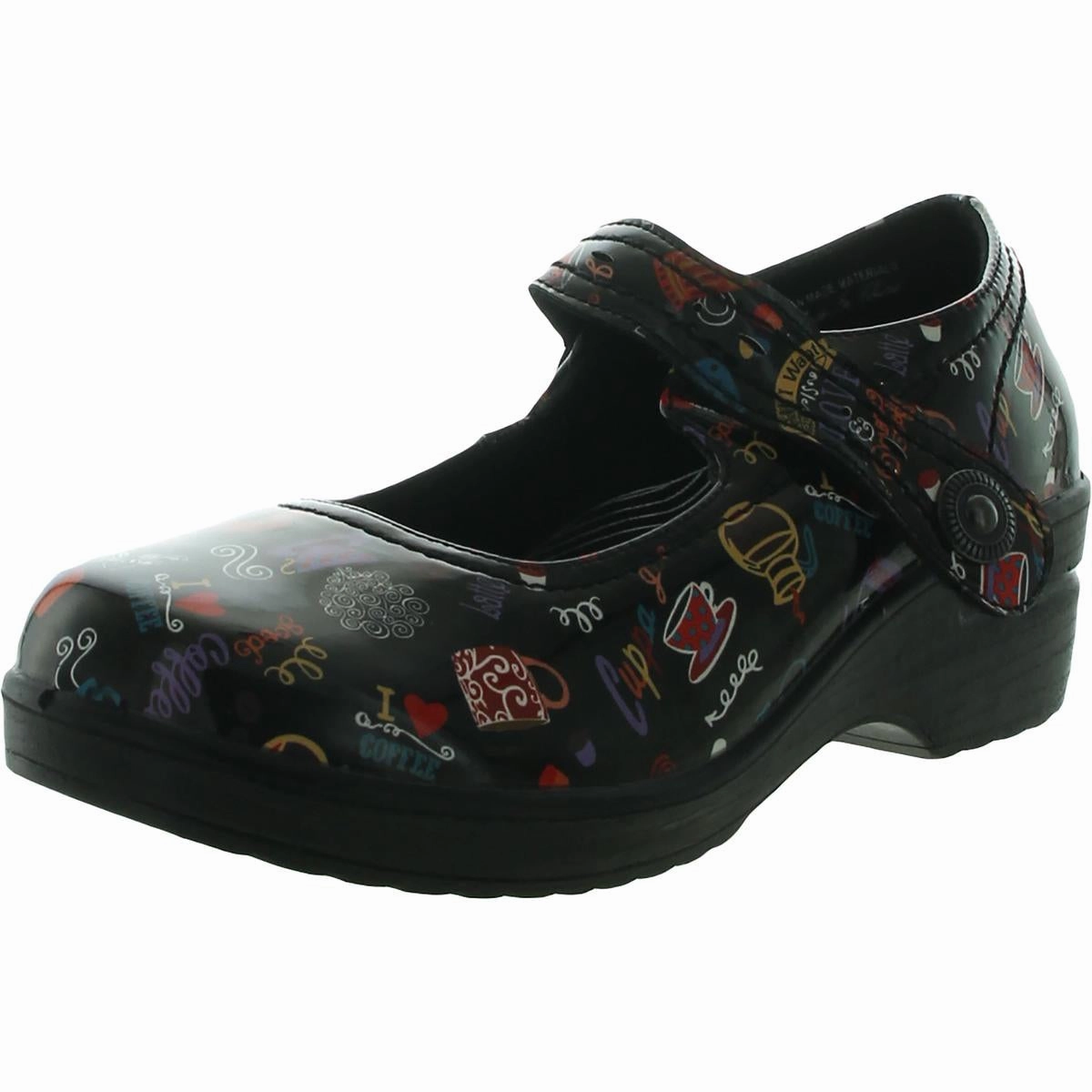 Let See Womens Faux Leather Slip On Clogs
