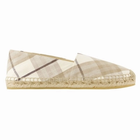 Lf Mews Espadrilles - Burberry - Linen - Beige Trendy Flats for Women