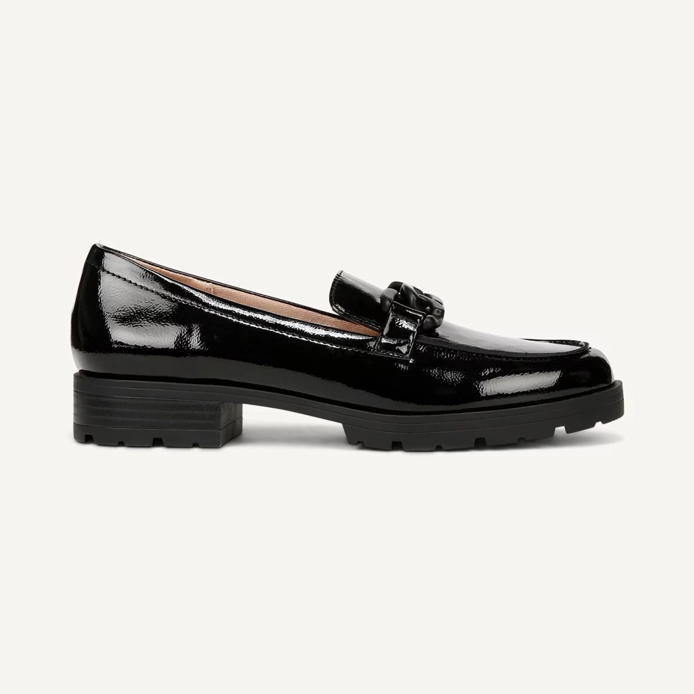 LifeStride London 2 I9420S1-002 Loafers Women's 9 Black Leather Slip On KHD2659