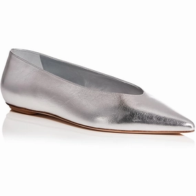 Lina Womens Metallic Leather Loafers Trendy Flats for Women