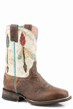 Little Kids Arrow Feather Boots In Cream Stylish Girls Shoes outlet