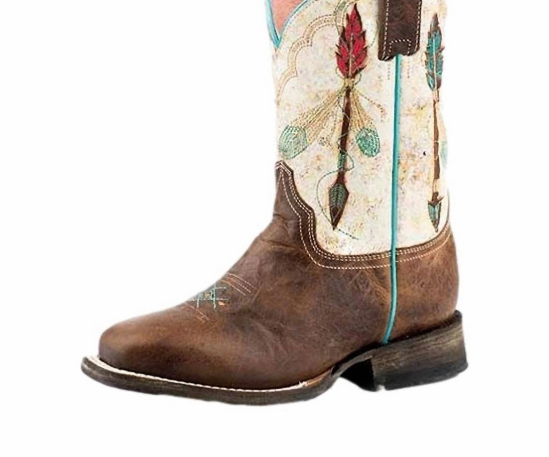 Little Kids Arrow Feather Boots In Cream