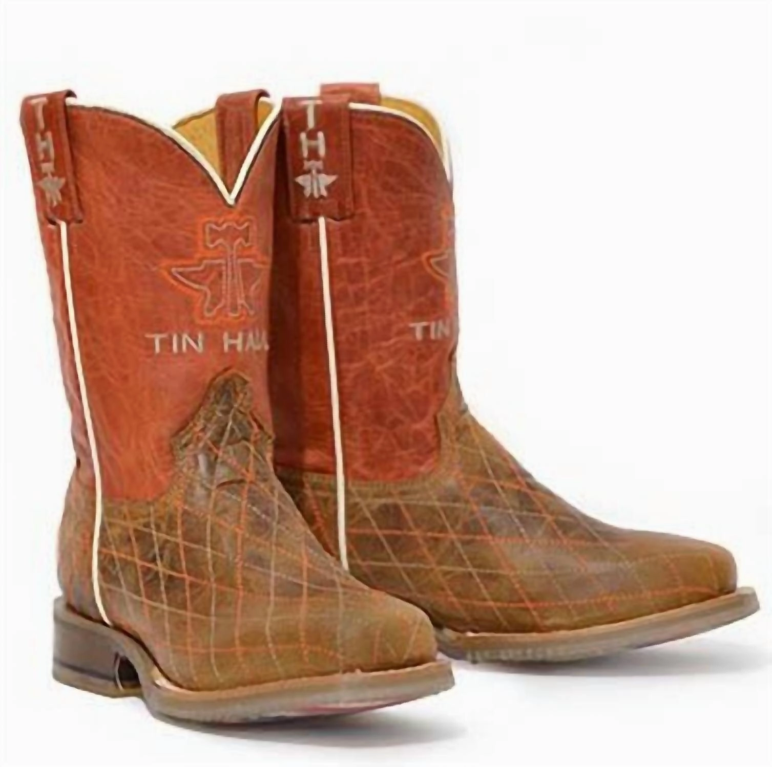 Little Kids Crossed Boots With Bald Eagle Sole In Orange