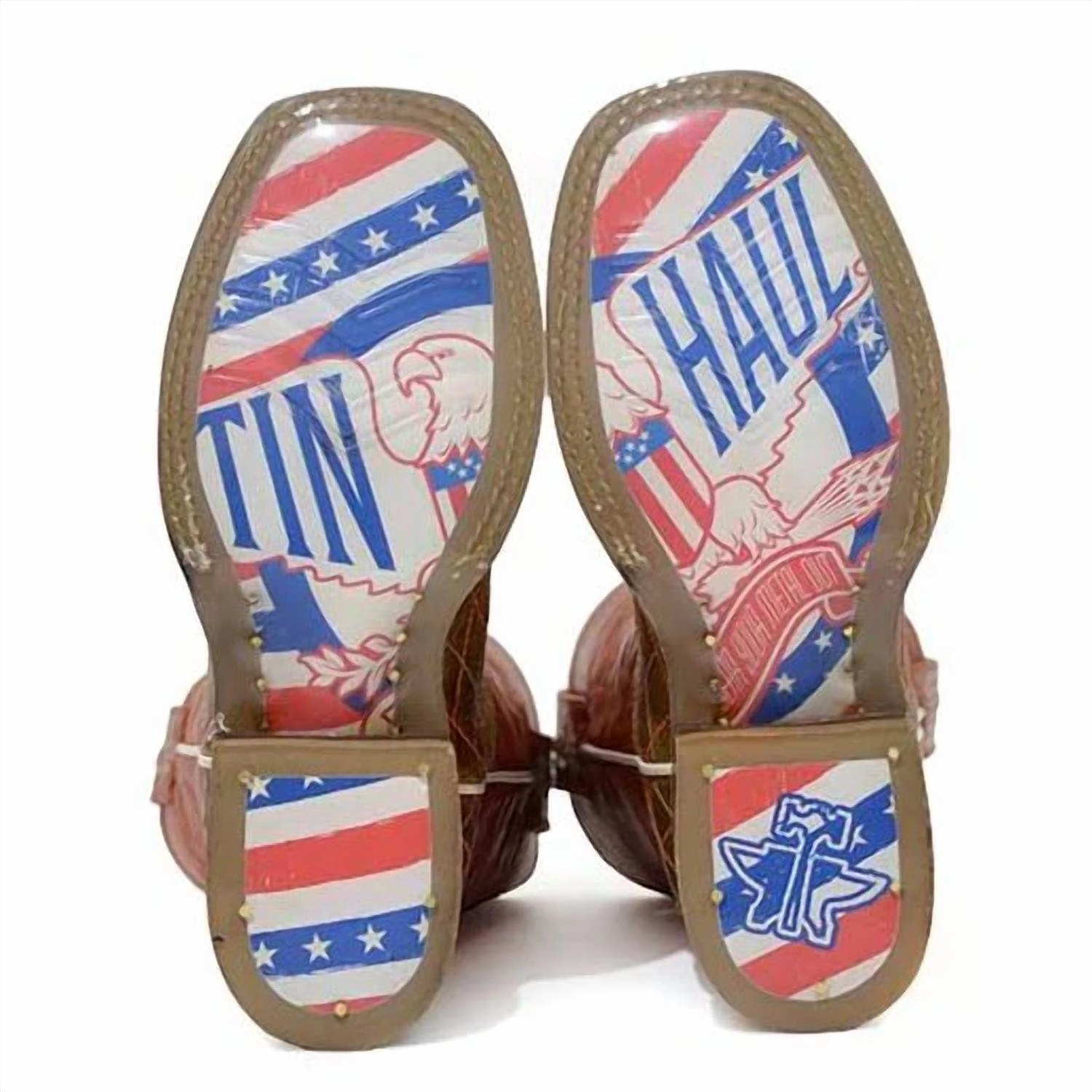 Little Kids Crossed Boots With Bald Eagle Sole In Orange