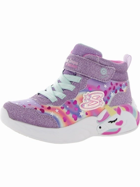 Magical Dreamer Girls Glitter High Top Light-Up Shoes Affordable Casual Footwear for Girls