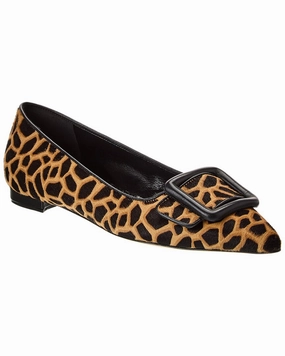Manolo Blahnik Maysale Haircalf Flat Womens Flat Shoes clearance