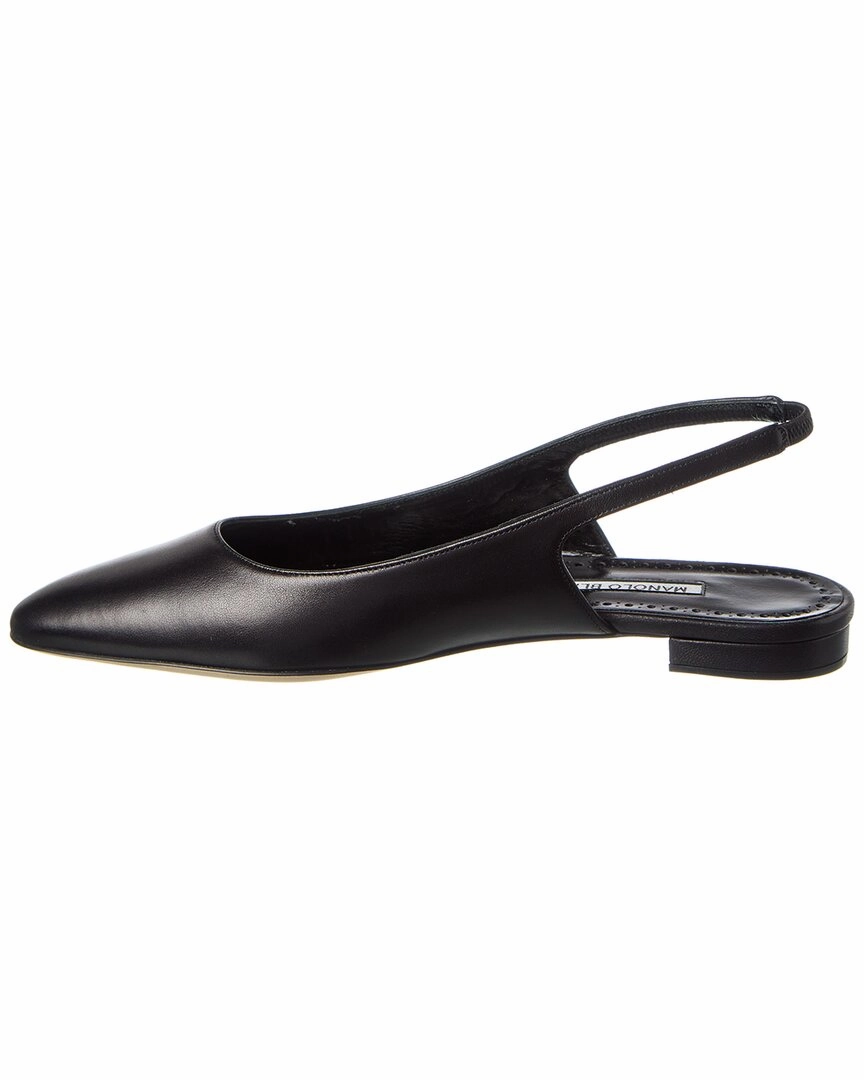 Manolo Blahnik Sawra Leather Slingback Flat