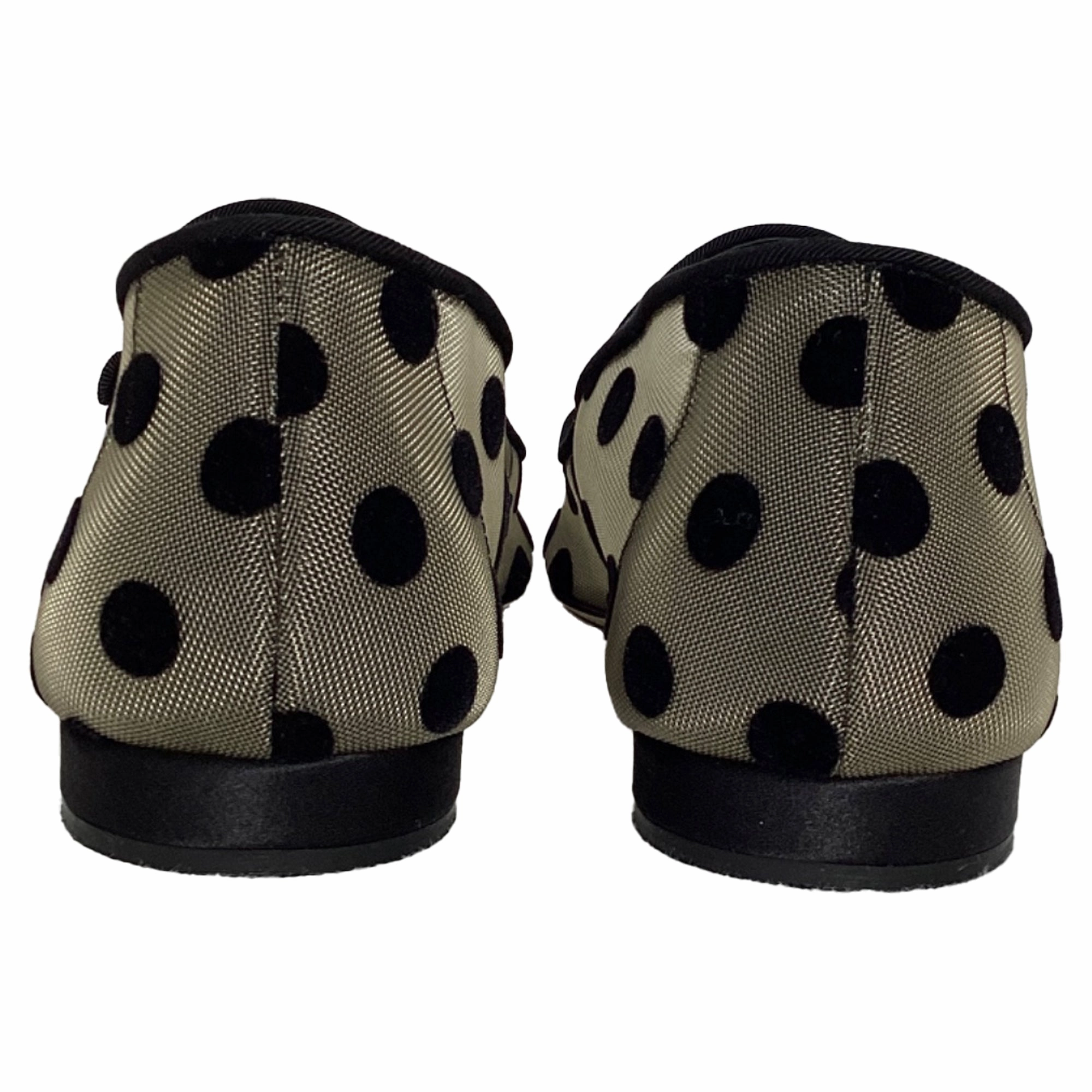 Manolo Blanhnik Campari Polka Dot Mary Jane Flats in White Polyamide