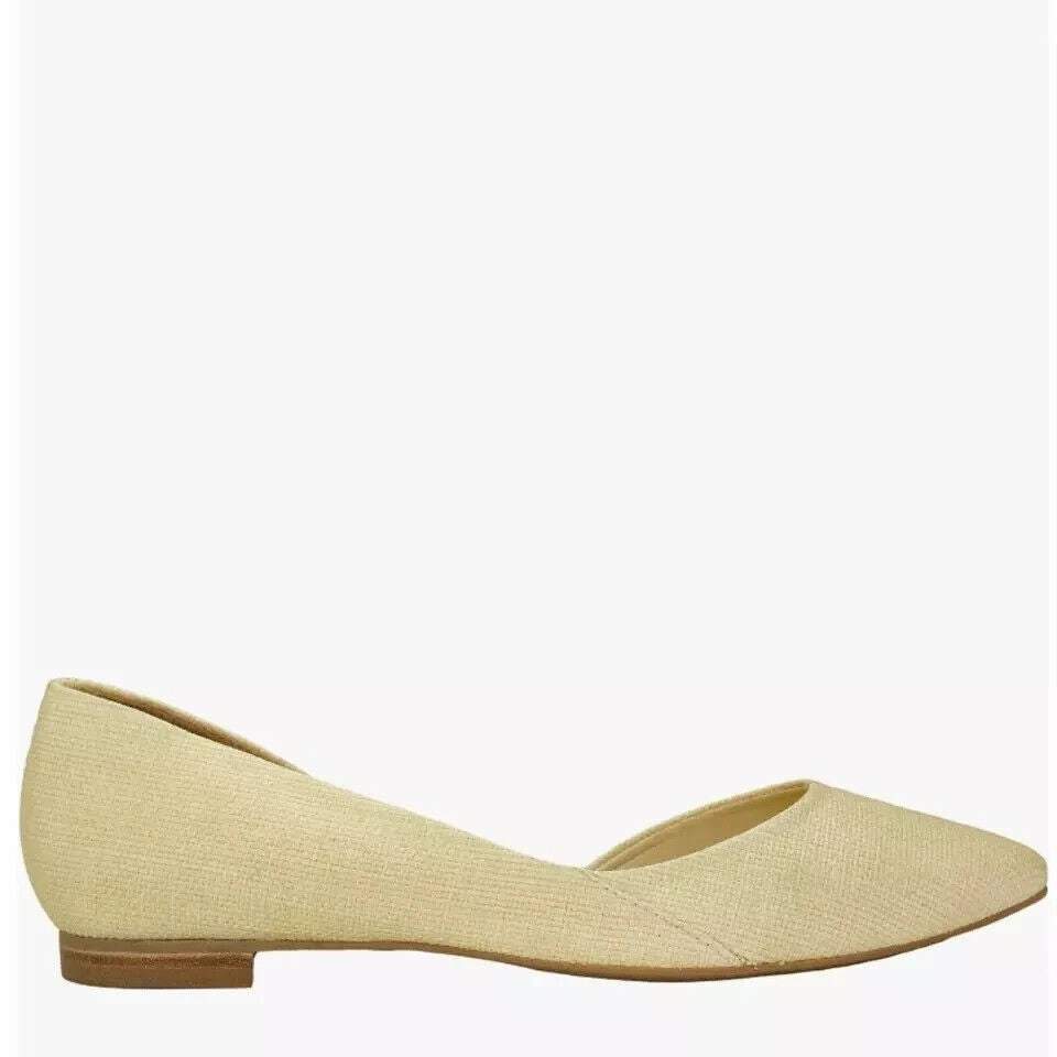 Marc Fisher LTD Sunny Ballet Flat Women's 6.5 Light Natural Slip On Shoes FZP050 (Light Natural,6.5)