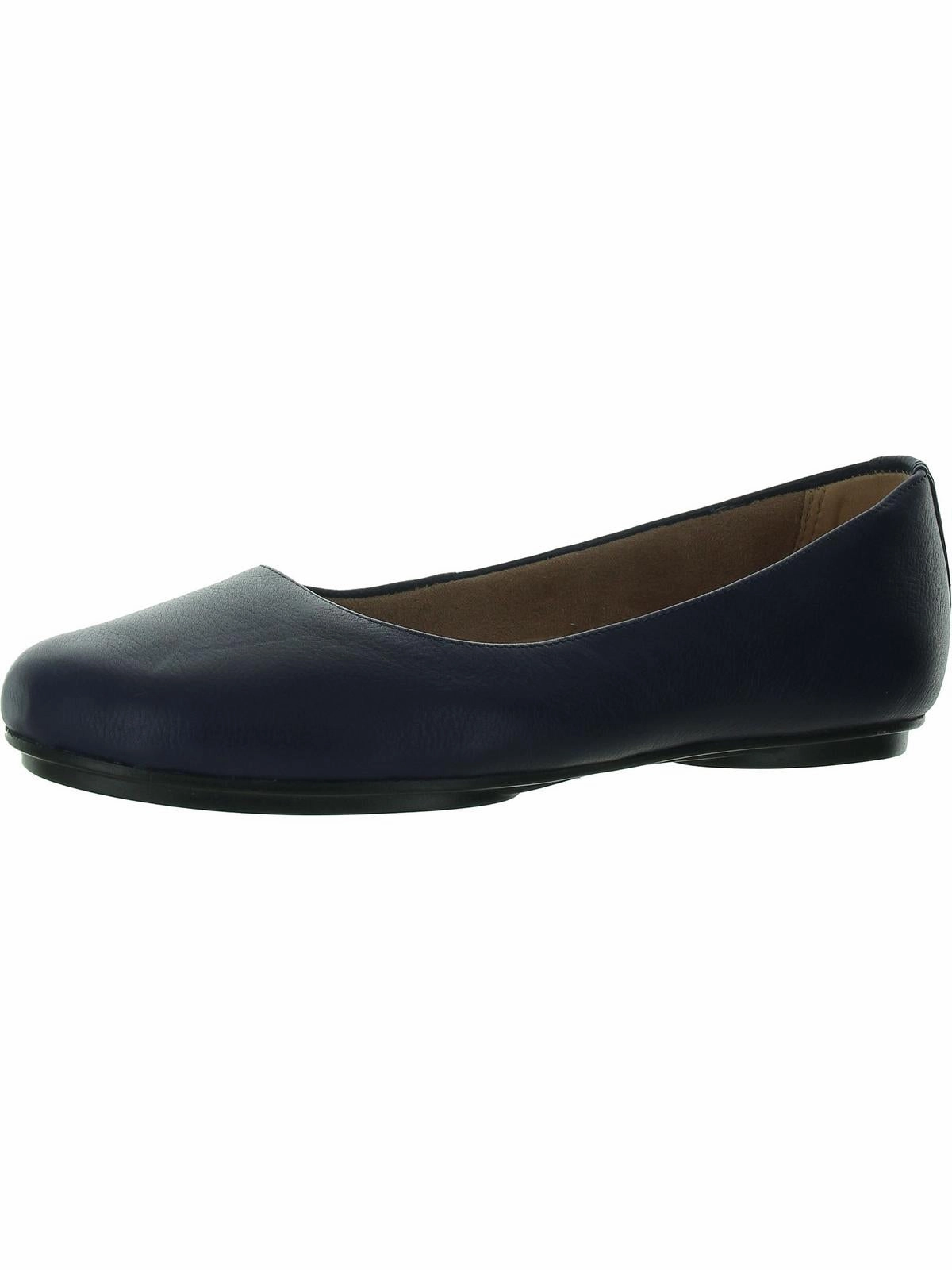 Maxwell Womens Faux Leather Round Toe Flats