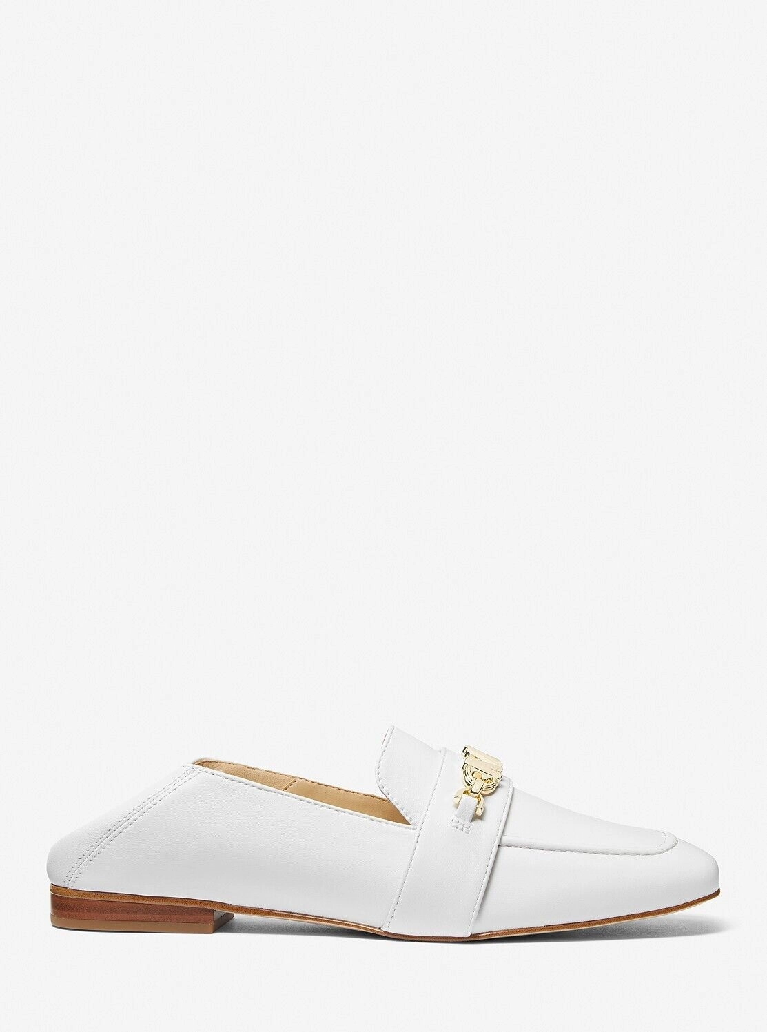 Michael Kors Tiffanie Loafer Women's 10 Optic White Leather Flat Shoes KHD1804