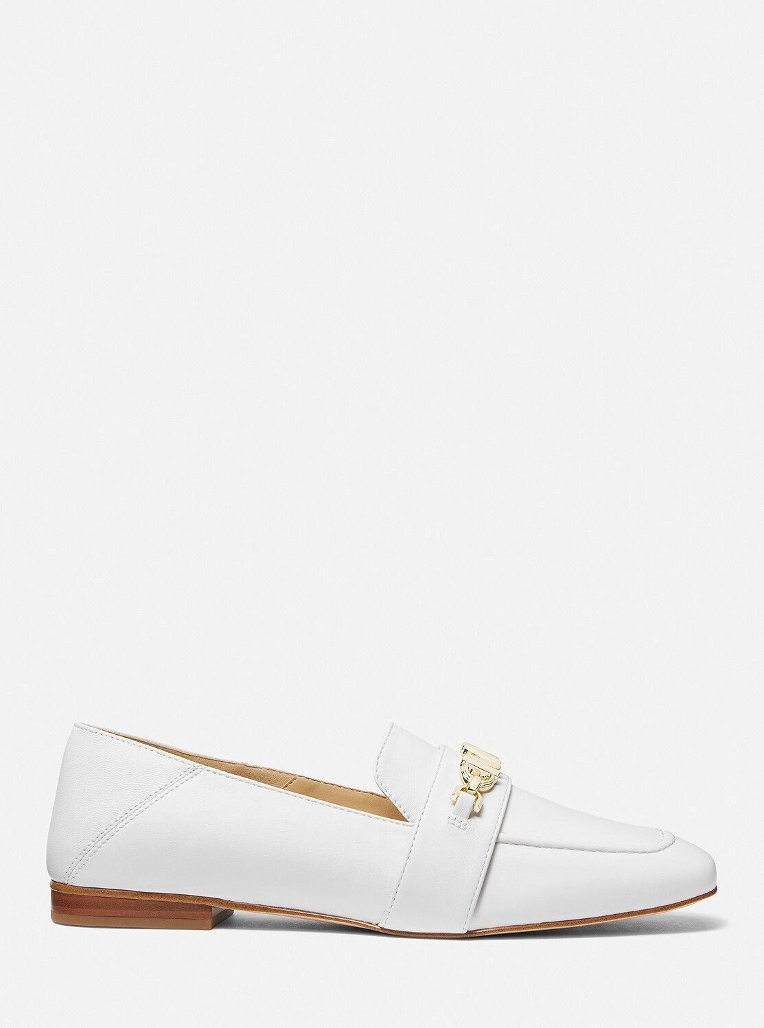 Michael Kors Tiffanie Loafer Women's 10 Optic White Leather Flat Shoes KHD1804