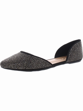 Mikaylaa F Womens Rhinestone Almond Toe D'Orsay Womens Flat Shoes clearance