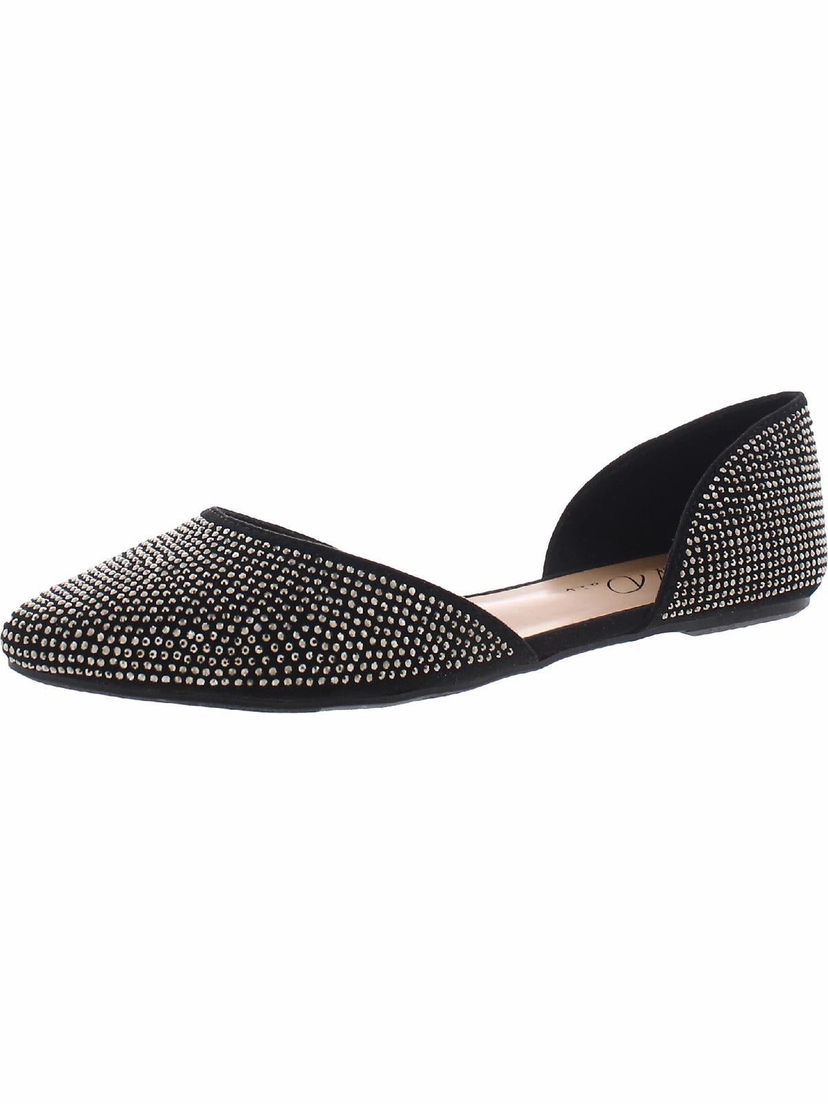 Mikaylaa F Womens Rhinestone Almond Toe D'Orsay Womens Flat Shoes clearance