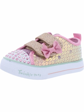 Mini Mermaid Girls Metallic Sequined Light-Up Shoes Affordable Casual Footwear for Girls