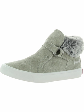 Mint Girls Canvas Faux Fur Sneakers Affordable Casual Footwear for Girls
