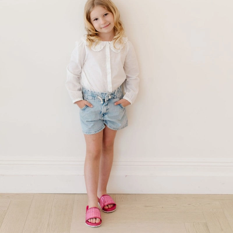 Miss Ariel Slide in Pink Metallic - Kids