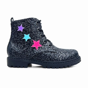 Miss Christie Boot in Black Glitter - Kids Girls Shoes promo price