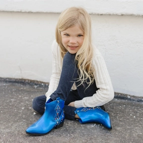 Miss Dallas Gem Western Boot in Blue - Kids Girls Shoes promo price