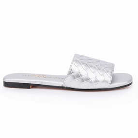 Miss Nathalie Slide in Silver - Kids Discount Girls Shoes with deals