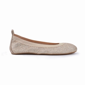 Miss Samara Ballet Flat in Gold Glitter - Kids Girls Shoes promo price