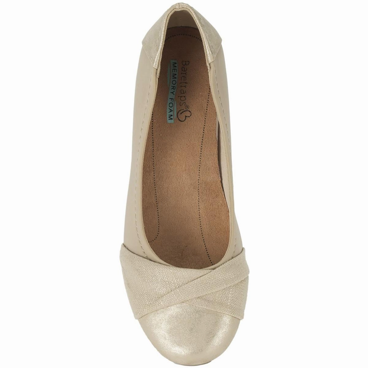 Mitsy Womens Faux Leather Twist Front Ballet Flats