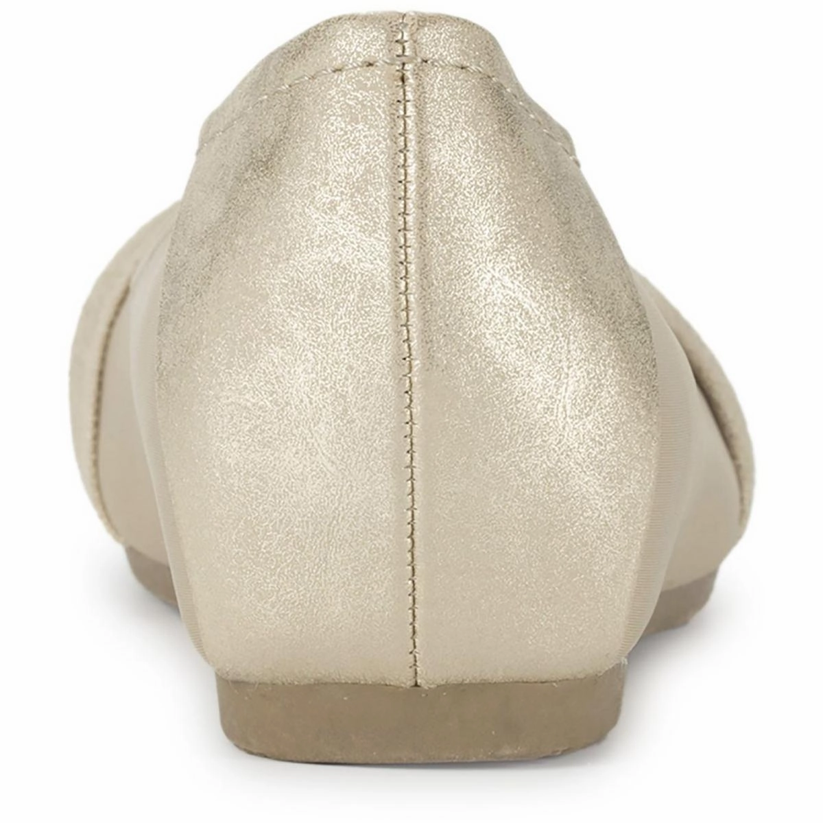 Mitsy Womens Faux Leather Twist Front Ballet Flats