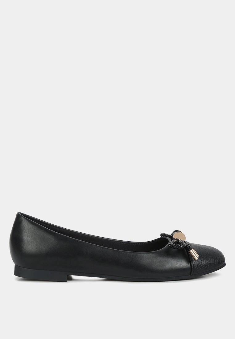 moi metallic embellished flat ballerinas