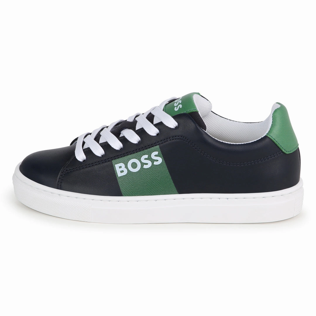 Navy & Green Logo Sneakers
