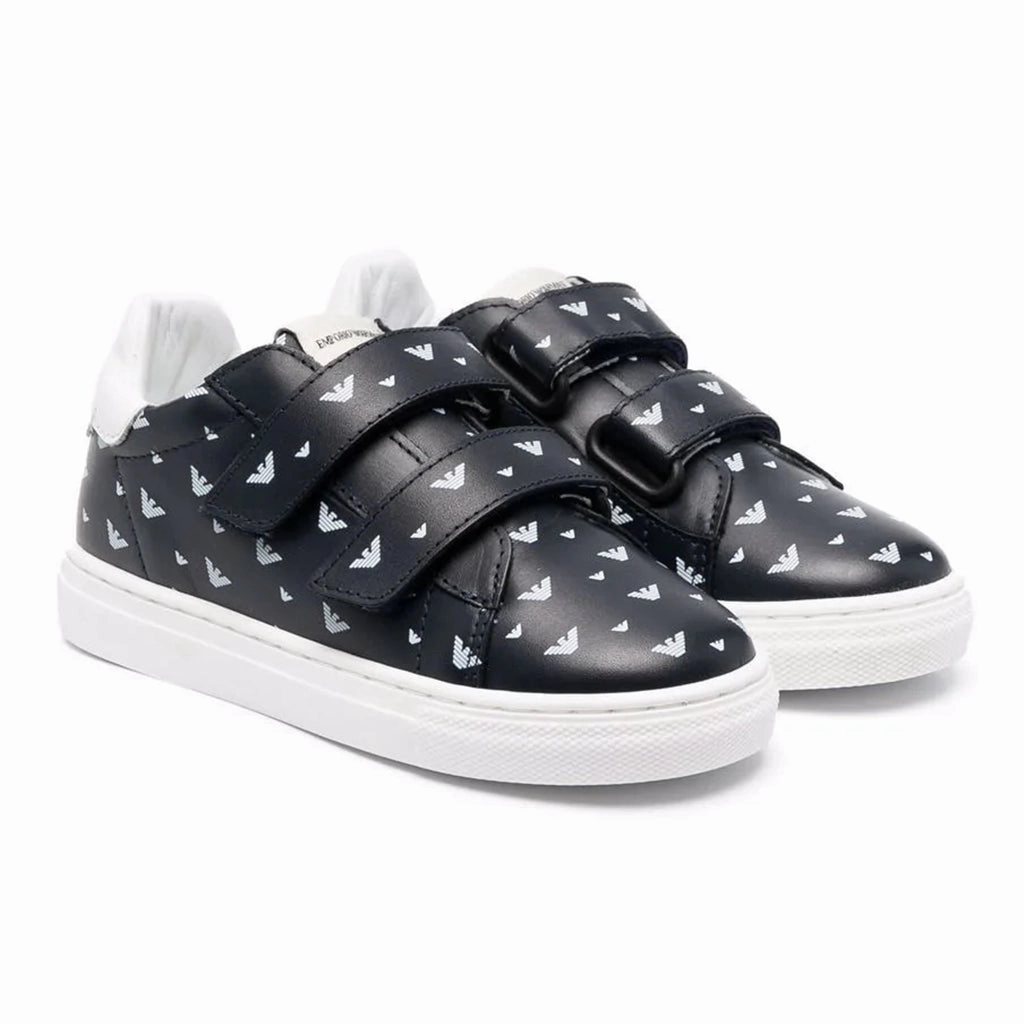 Navy Logo Print Strap Sneakers Boys Casual Shoes clearance