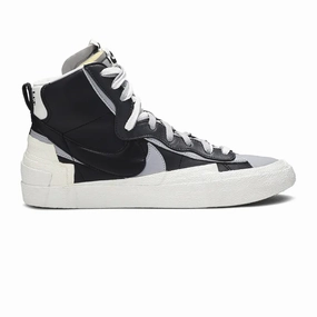 Nike Blazer Mid x Sacai 'Black Grey' Sneakers free shipping