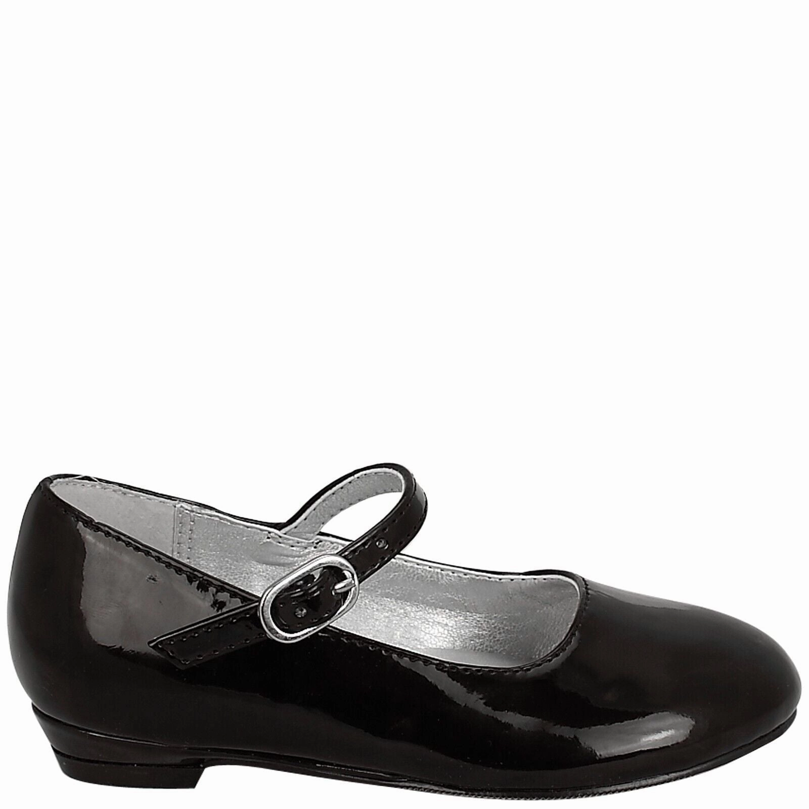 Nina Lil Seeley Flat Girls US 9.5 Black Patent Leather Mary Jane Shoes KHD422