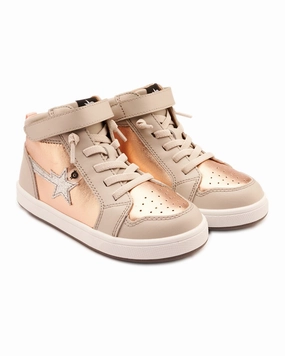 Old Soles Team-Star Leather High-Top Sneaker Affordable Casual Footwear for Girls