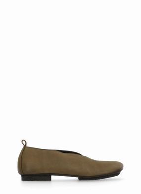 Olive Green Smooth Leather Ballet Shoes Chic Flats for Women deals
