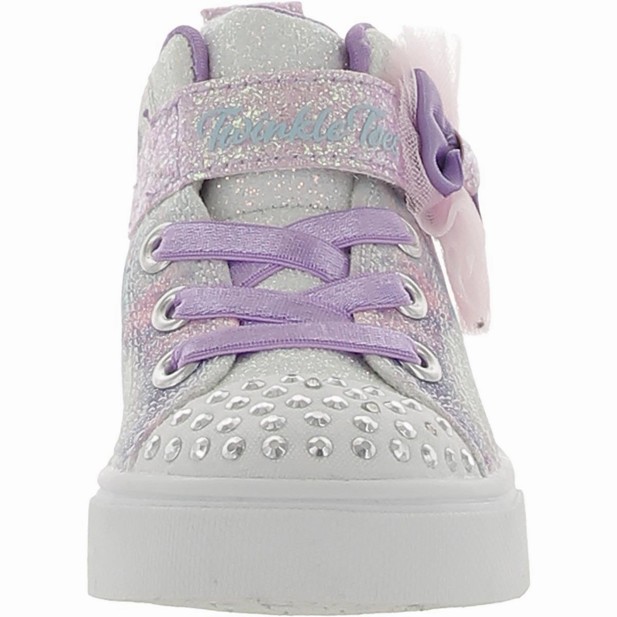 Ombre Dazzle Girls Faux Leather Glitter Light-Up Shoes