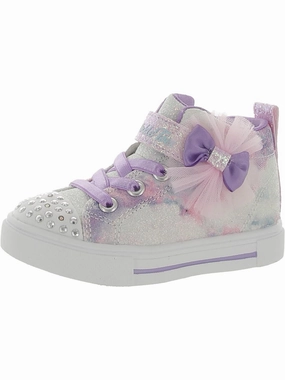 Ombre Dazzle Girls Faux Leather Glitter Light-Up Shoes Affordable Casual Footwear for Girls