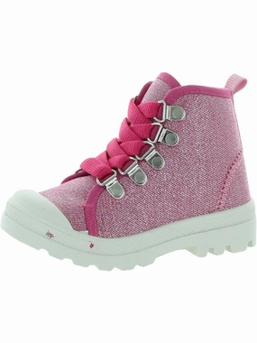 Omra Girls Glitter High-Top Sneakers Affordable Casual Footwear for Girls