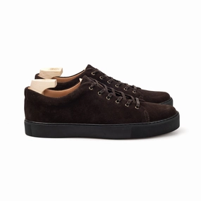Overstone Derby - Brown Janus Calf Suede Mens Sneakers on clearance