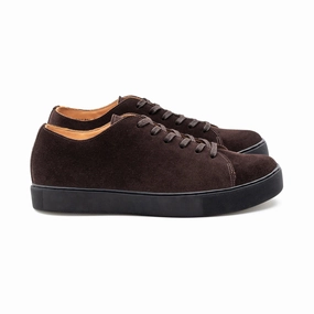 Overstone Derby TL - Brown Janus Calf Suede Mens Sneakers on clearance