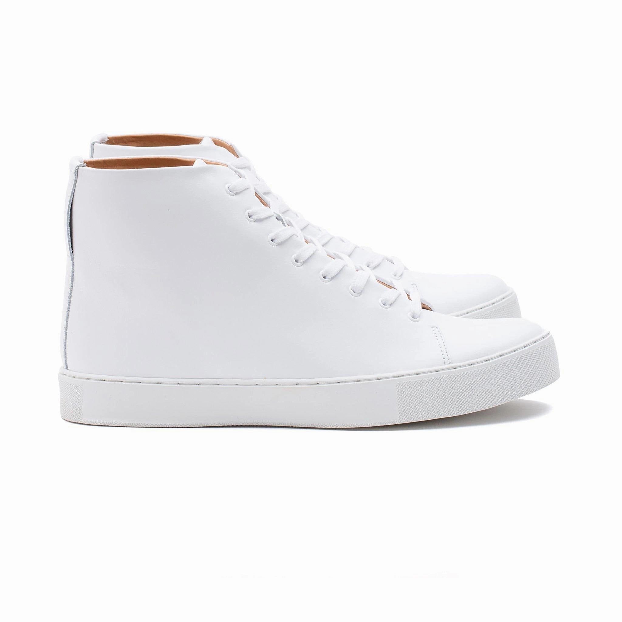 Overstone Hi Derby - All White Calf Mens Sneakers on clearance
