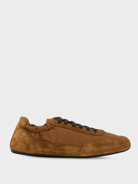 Palisander Brown Re-Nylon and Suede Sneakers Womens Sneakers at outlet price